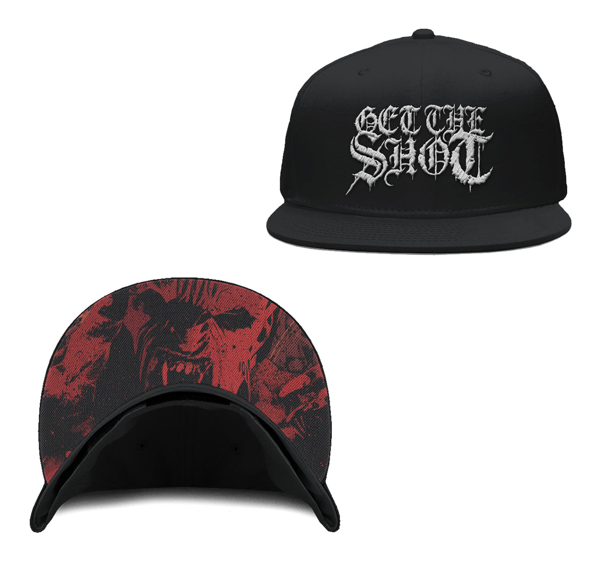 GET THE SHOT Snapback cap (red, infinite punishment)