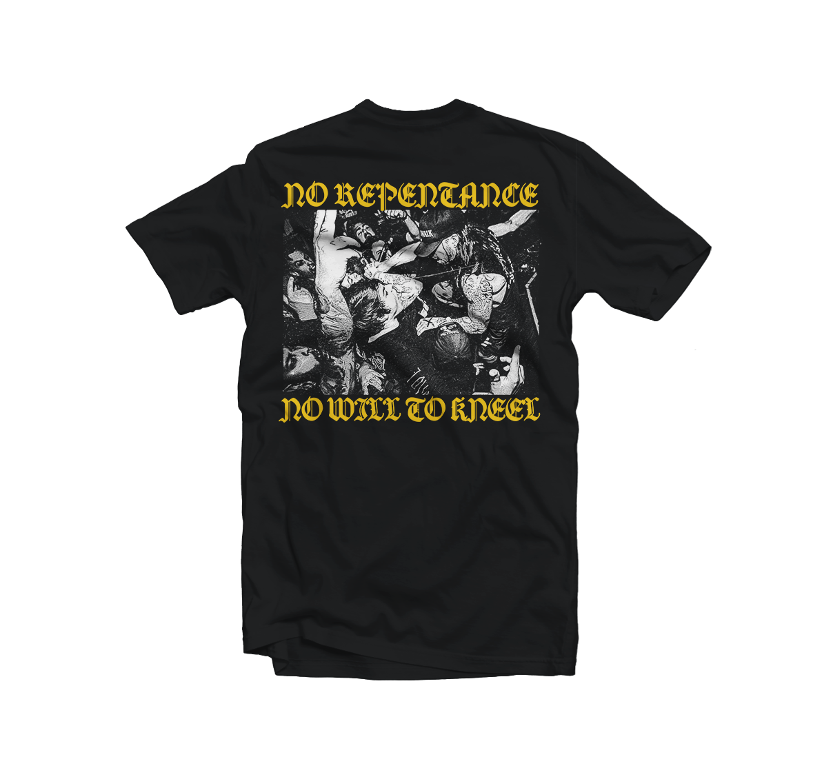 GET THE SHOT "NO REPENTANCE" Black T-Shirt